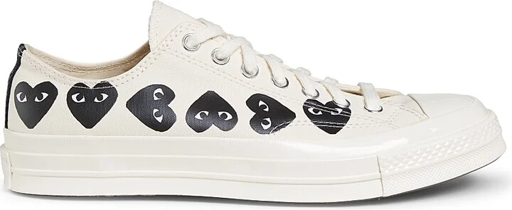 CdG PLAY x Converse Men's Chuck Taylor All Star Multi-Heart Low-Top Sneakers - Beige - Size 7