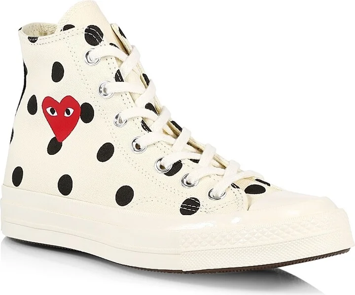 CdG PLAY x Converse Men's Chuck Taylor All Star Polka Dot High-Top Sneakers - White - Size 8.5 - Image 2
