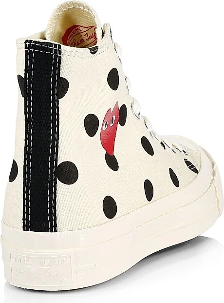 CdG PLAY x Converse Men's Chuck Taylor All Star Polka Dot High-Top Sneakers - White - Size 8.5 - Image 3
