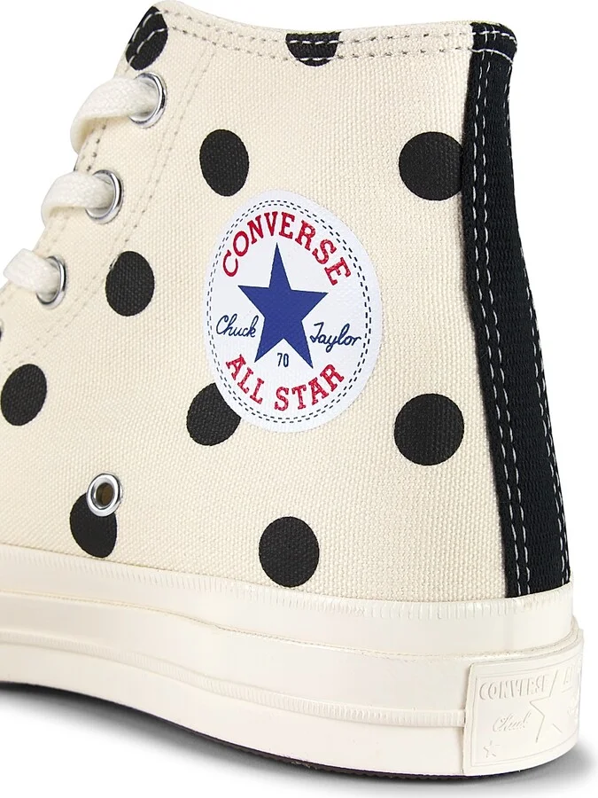 CdG PLAY x Converse Men's Chuck Taylor All Star Polka Dot High-Top Sneakers - White - Size 8.5 - Image 6