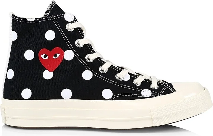 CdG PLAY x Converse Men's Chuck Taylor All Star Polka Dot High-Top Sneakers - White - Size 8.5 - Image 7