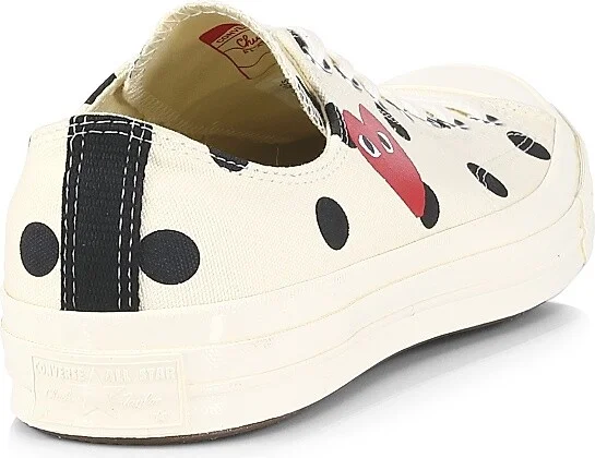 CdG PLAY x Converse Men's Chuck Taylor All Star Polka Dot Low-Top Sneakers - Black - Size 3 - Image 8