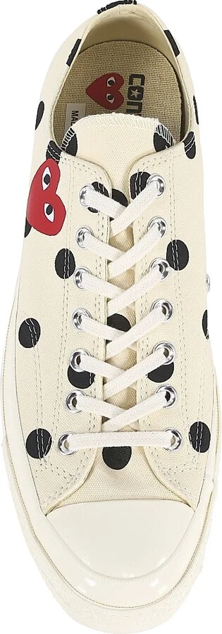 CdG PLAY x Converse Men's Chuck Taylor All Star Polka Dot Low-Top Sneakers - Black - Size 3 - Image 10