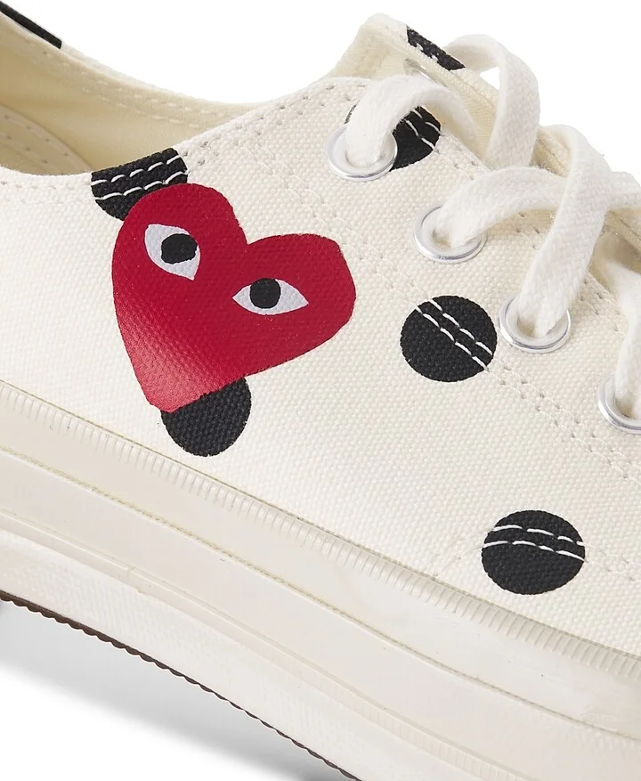 CdG PLAY x Converse Men's Chuck Taylor All Star Polka Dot Low-Top Sneakers - Black - Size 3 - Image 11