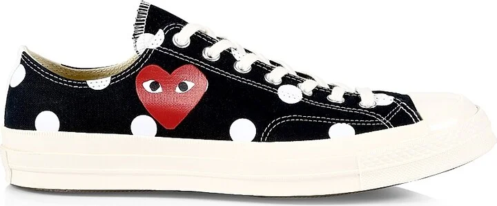 CdG PLAY x Converse Men's Chuck Taylor All Star Polka Dot Low-Top Sneakers - Black - Size 3