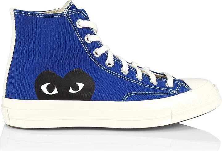CdG PLAY x Converse Men's Chuck Taylor All Star Single Heart High-Top Sneakers - Blue - Size 10
