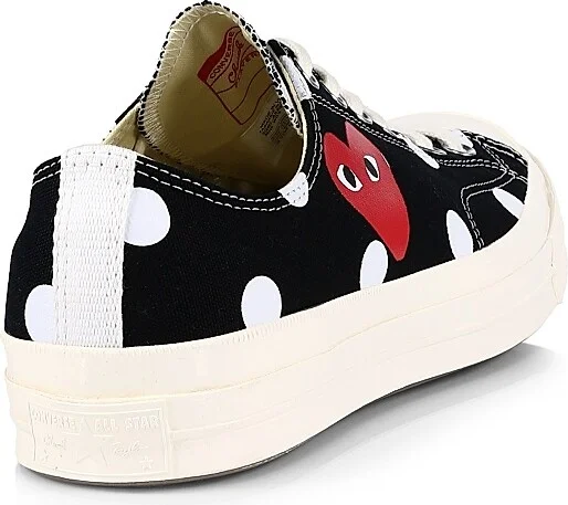 CdG Play x Converse Men's Polka Dot Low-Top Sneakers - Black - Size 8 - Image 3