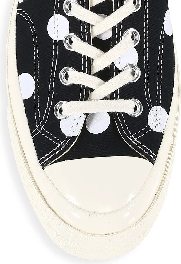CdG Play x Converse Men's Polka Dot Low-Top Sneakers - Black - Size 8 - Image 4