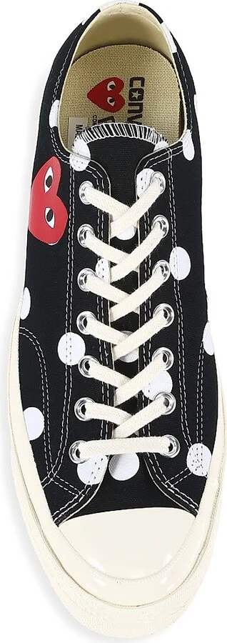 CdG Play x Converse Men's Polka Dot Low-Top Sneakers - Black - Size 8 - Image 5