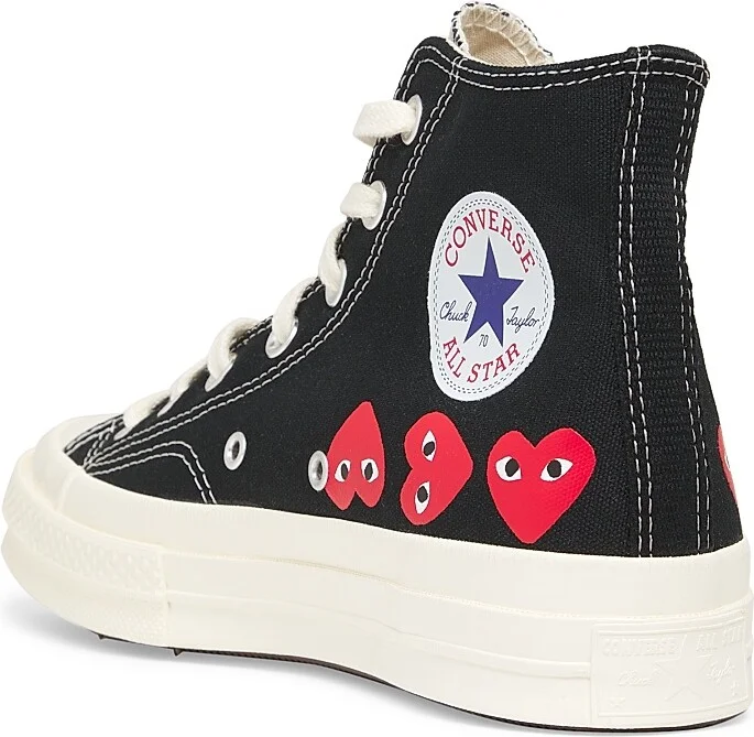 CdG PLAY x Converse Women's Chuck Taylor All Star Heart High-Top Sneakers - Black - Size 5 - Image 3