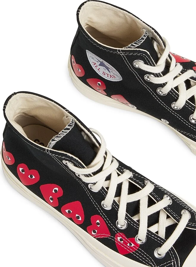 CdG PLAY x Converse Women's Chuck Taylor All Star Heart High-Top Sneakers - Black - Size 5 - Image 4