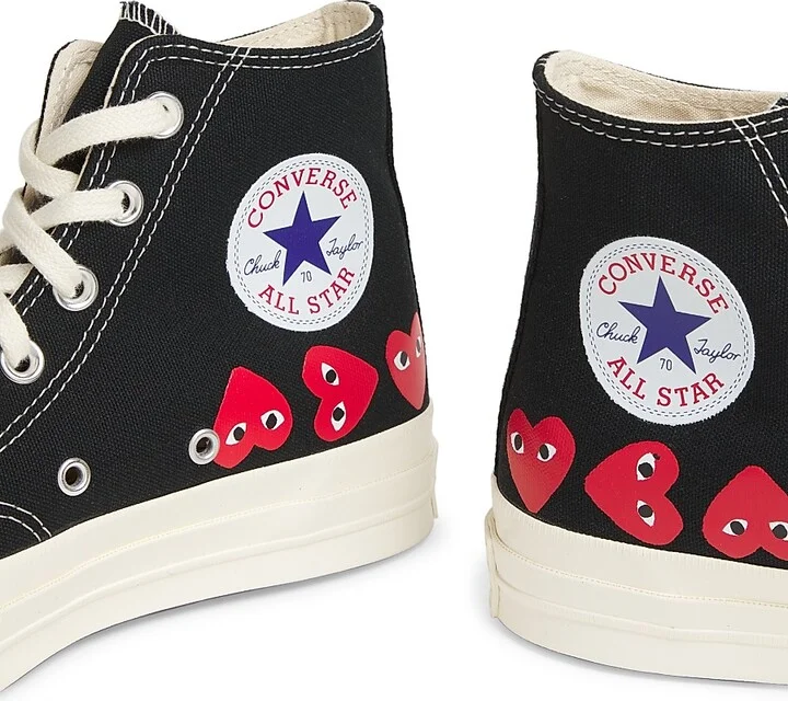 CdG PLAY x Converse Women's Chuck Taylor All Star Heart High-Top Sneakers - Black - Size 5 - Image 5
