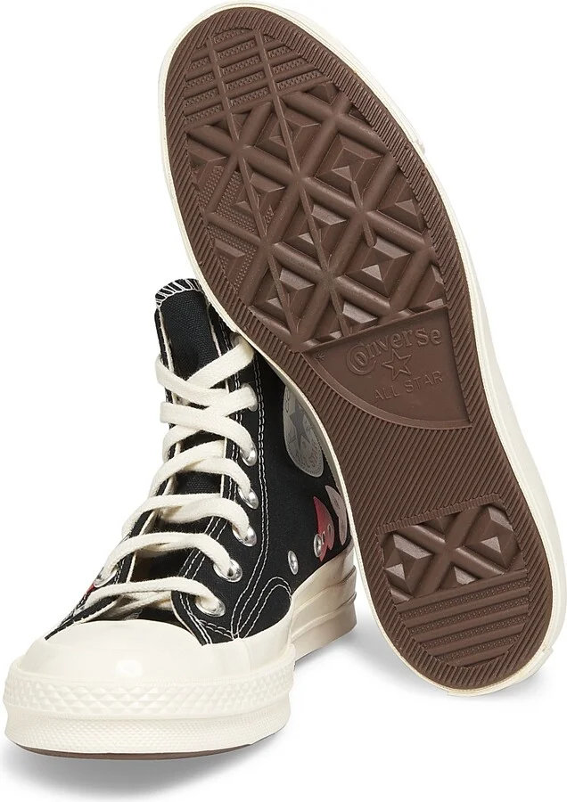 CdG PLAY x Converse Women's Chuck Taylor All Star Heart High-Top Sneakers - Black - Size 5 - Image 6