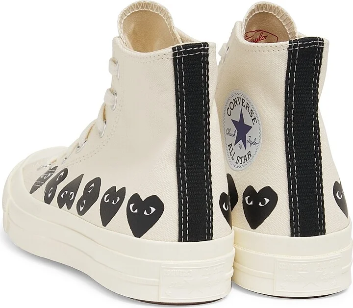 CdG PLAY x Converse Women's Chuck Taylor All Star Heart High-Top Sneakers - Black - Size 5 - Image 8