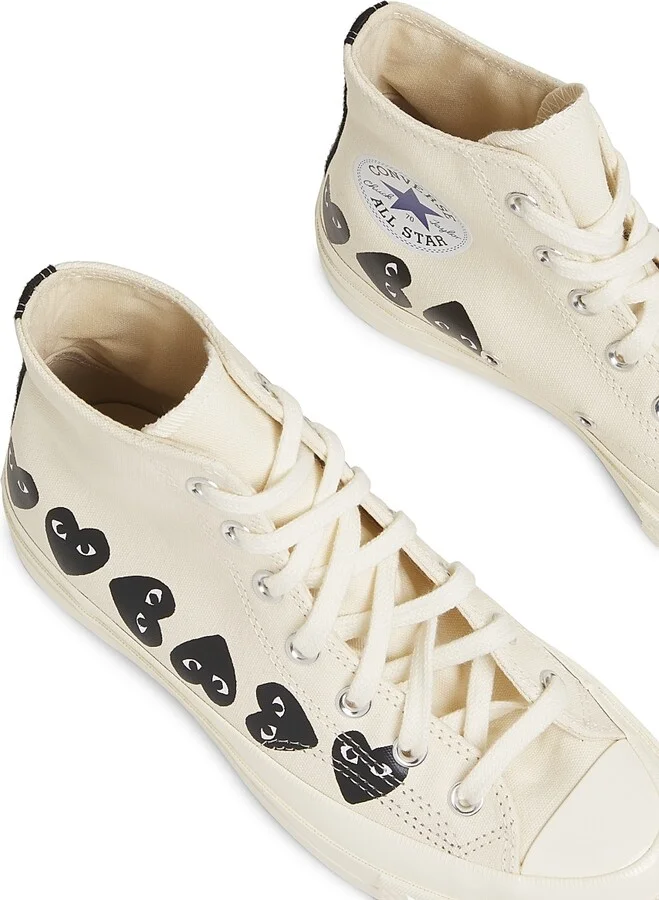 CdG PLAY x Converse Women's Chuck Taylor All Star Heart High-Top Sneakers - Black - Size 5 - Image 9