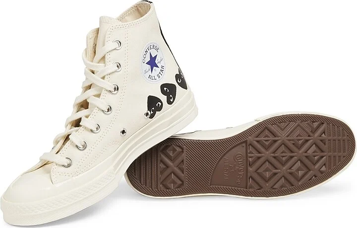 CdG PLAY x Converse Women's Chuck Taylor All Star Heart High-Top Sneakers - Black - Size 5 - Image 10