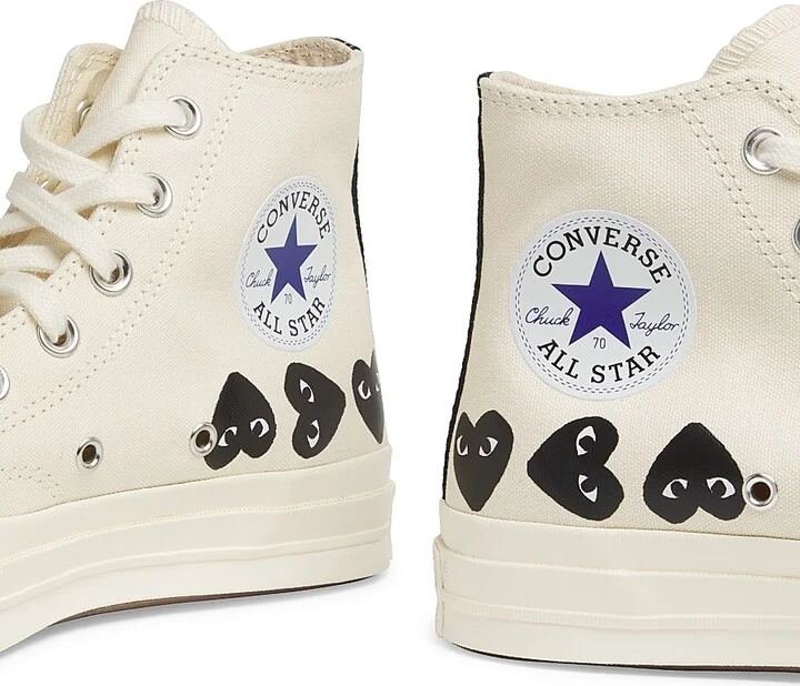CdG PLAY x Converse Women's Chuck Taylor All Star Heart High-Top Sneakers - Black - Size 5 - Image 11