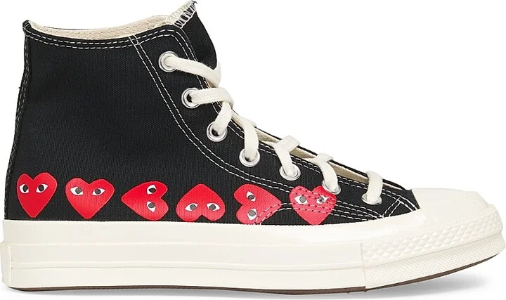 CdG PLAY x Converse Women's Chuck Taylor All Star Heart High-Top Sneakers - Black - Size 5