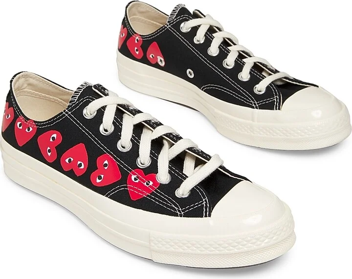 CdG PLAY x Converse Women's Chuck Taylor All Star Heart Low-Top Sneakers - Black - Size 5 - Image 2