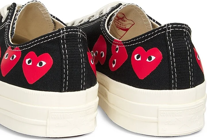 CdG PLAY x Converse Women's Chuck Taylor All Star Heart Low-Top Sneakers - Black - Size 5 - Image 3