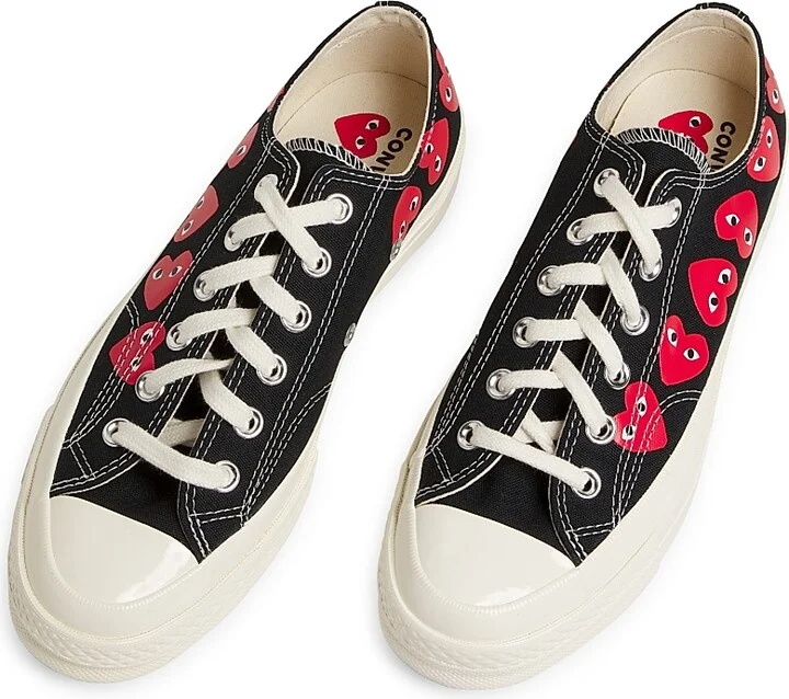 CdG PLAY x Converse Women's Chuck Taylor All Star Heart Low-Top Sneakers - Black - Size 5 - Image 4