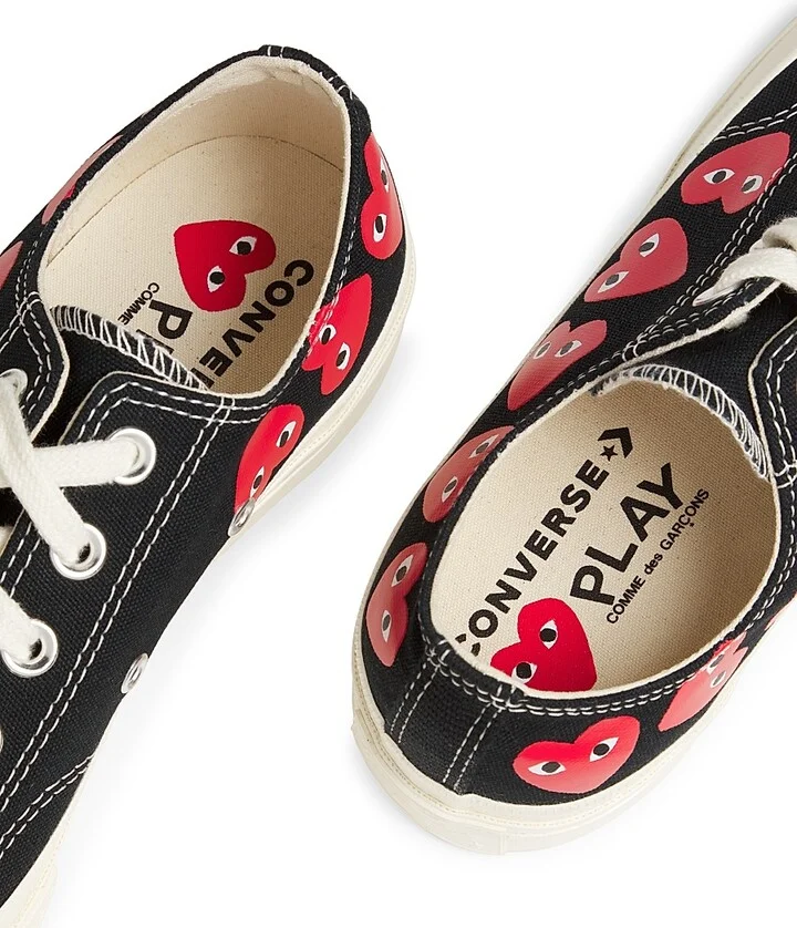 CdG PLAY x Converse Women's Chuck Taylor All Star Heart Low-Top Sneakers - Black - Size 5 - Image 6
