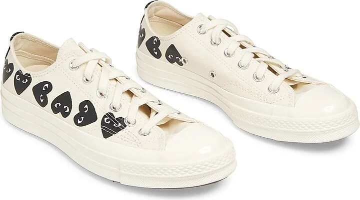 CdG PLAY x Converse Women's Chuck Taylor All Star Heart Low-Top Sneakers - Black - Size 5 - Image 7
