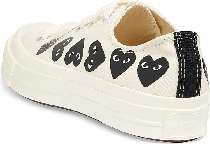 CdG PLAY x Converse Women's Chuck Taylor All Star Heart Low-Top Sneakers - Black - Size 5 - Image 8