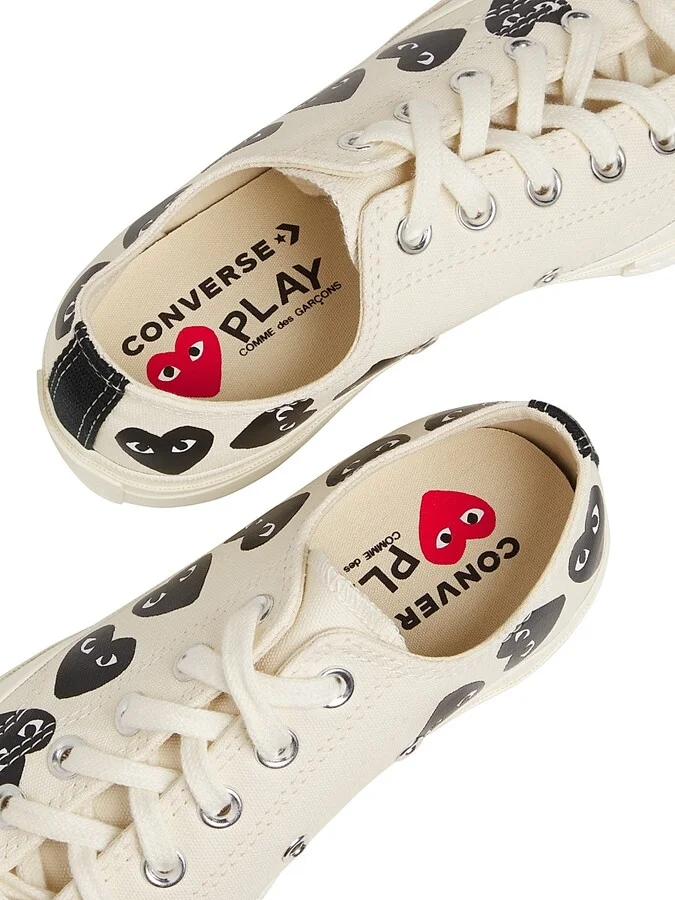 CdG PLAY x Converse Women's Chuck Taylor All Star Heart Low-Top Sneakers - Black - Size 5 - Image 11