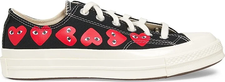CdG PLAY x Converse Women's Chuck Taylor All Star Heart Low-Top Sneakers - Black - Size 5
