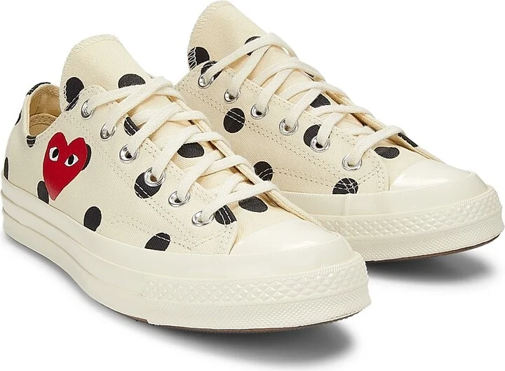 CdG PLAY x Converse Women's Chuck Taylor All Star Polka Dot Low-Top Sneakers - Off White - Size 5 - Image 2