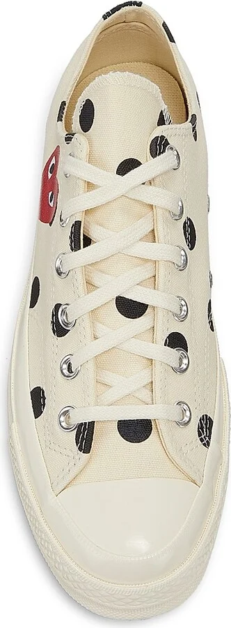CdG PLAY x Converse Women's Chuck Taylor All Star Polka Dot Low-Top Sneakers - Off White - Size 5 - Image 4