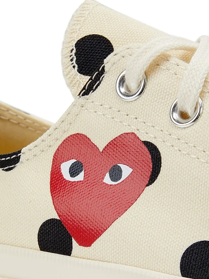 CdG PLAY x Converse Women's Chuck Taylor All Star Polka Dot Low-Top Sneakers - Off White - Size 5 - Image 5