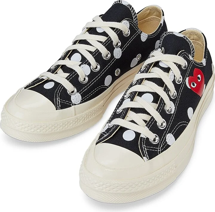 CdG PLAY x Converse Women's Chuck Taylor All Star Polka Dot Low-Top Sneakers - Off White - Size 5 - Image 9