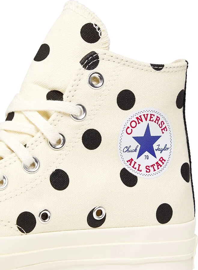 CdG Play x Converse Women's Polka Dot High-Top Sneakers - Off White - Size 5 - Image 5