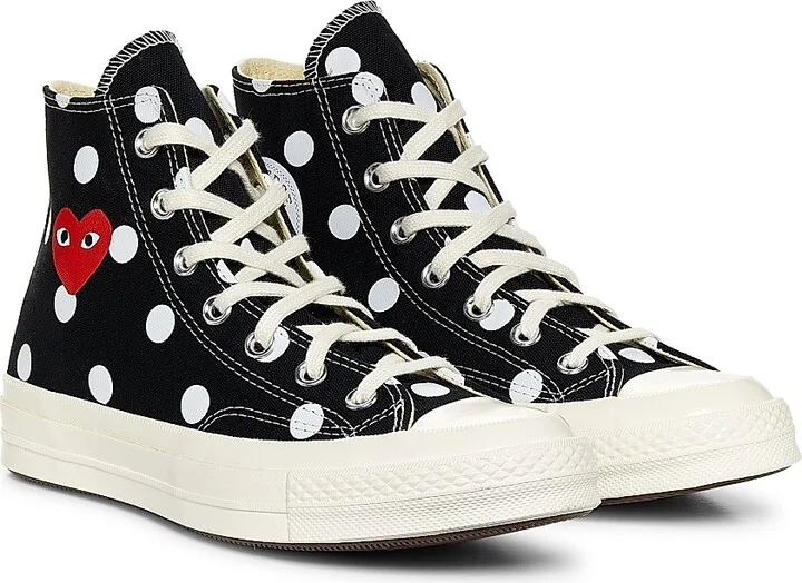 CdG Play x Converse Women's Polka Dot High-Top Sneakers - Off White - Size 5 - Image 7