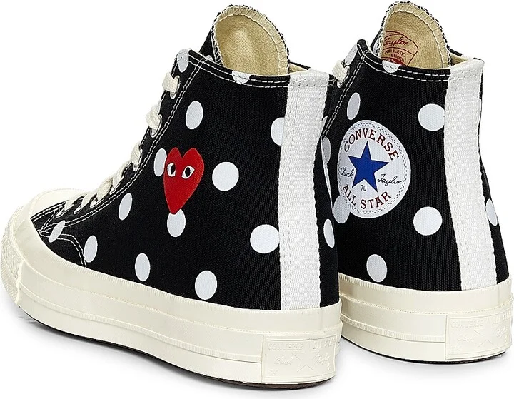 CdG Play x Converse Women's Polka Dot High-Top Sneakers - Off White - Size 5 - Image 8