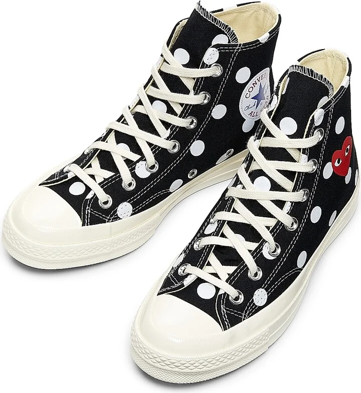 CdG Play x Converse Women's Polka Dot High-Top Sneakers - Off White - Size 5 - Image 9