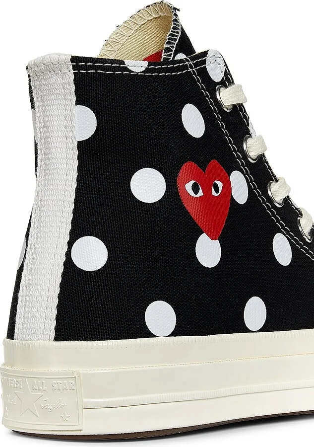 CdG Play x Converse Women's Polka Dot High-Top Sneakers - Off White - Size 5 - Image 10