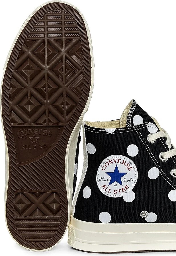 CdG Play x Converse Women's Polka Dot High-Top Sneakers - Off White - Size 5 - Image 11