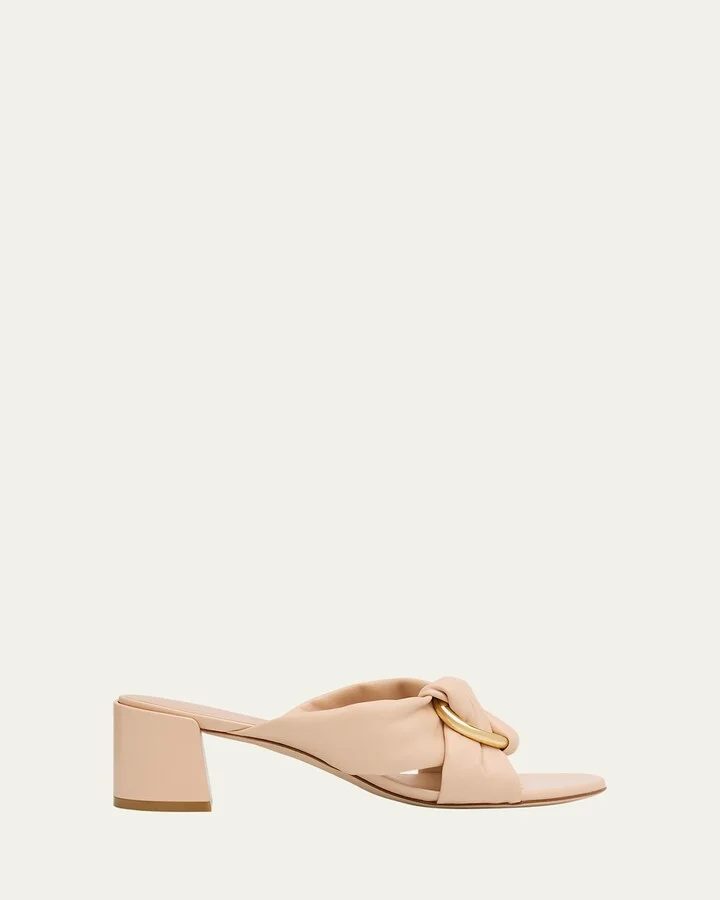 Cece Leather Twisted Ring Slide Sandals