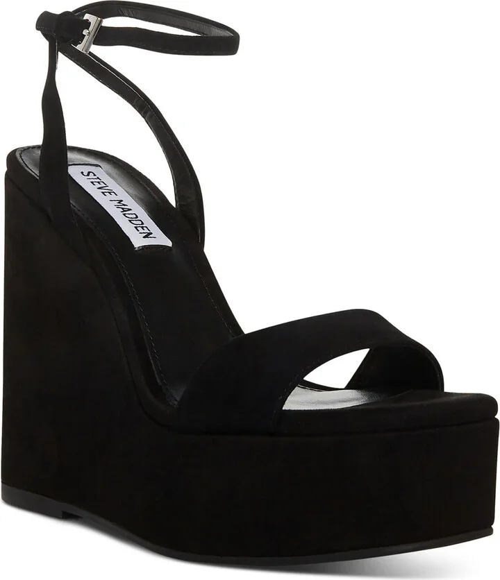 Cecee Womens Ankle Strap Open Toe Wedge Sandals
