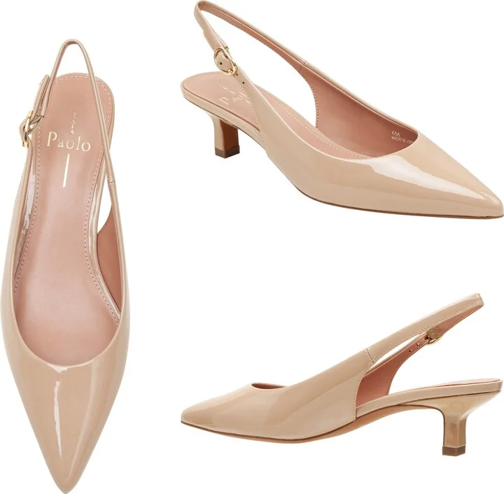 Cecil Slingback Pointed Toe Kitten Heel Pump - Image 8