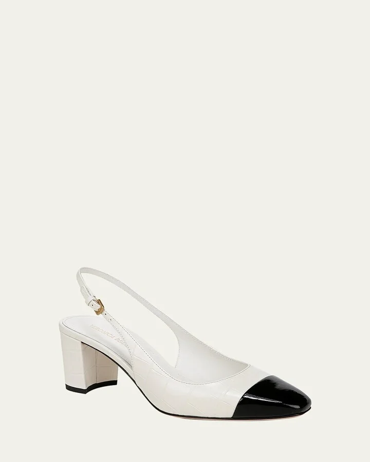 Cecile Cap-Toe Slingback Pumps