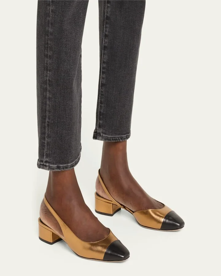 Cecile Metallic Slingback Ballerina Flats - Image 5