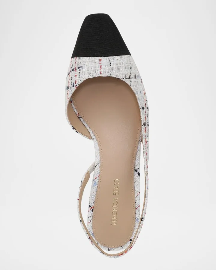 Cecile Tweed Slingback Ballerina Pumps - Image 4
