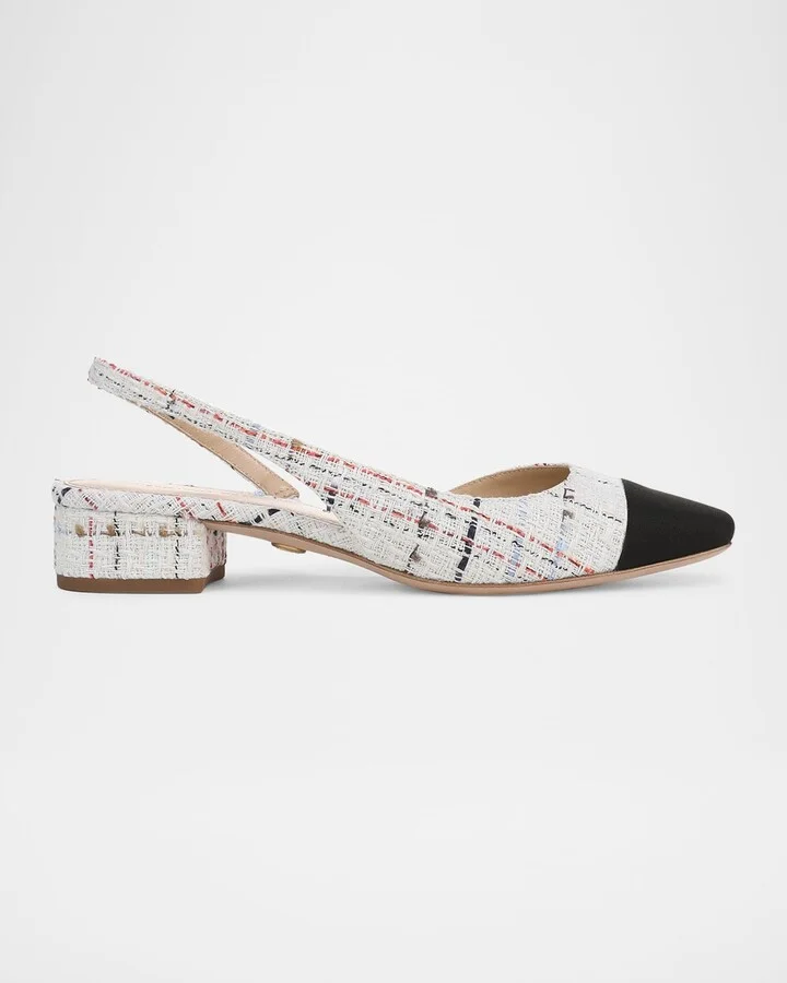 Cecile Tweed Slingback Ballerina Pumps