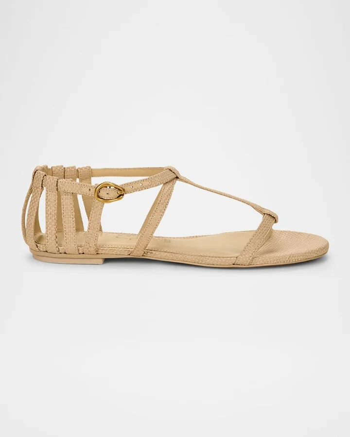 Cecilia Raffia Ankle-Strap Sandals