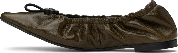 Cecilie Bahnsen Khaki Orbella Ballerina Flats - Image 3