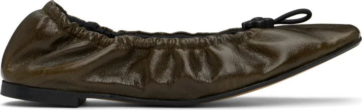 Cecilie Bahnsen Khaki Orbella Ballerina Flats